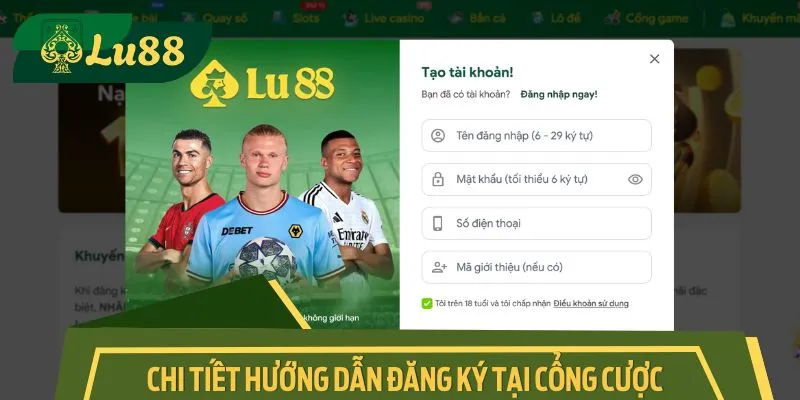 Chi tiết hướng dẫn đăng ký thông tin tại cổng cược